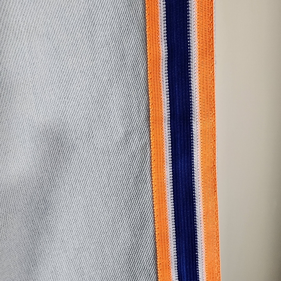 SHOP ★ ART Blue Denim pants side seam stripes 100% cotton jeans - Picture 9 of 15